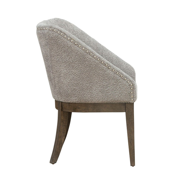 Liberty Furniture Cascade Falls Satin Espresso Upholstered Side Chair with Nail Head Trim