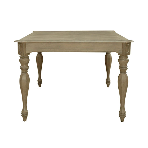 Liberty Furniture Magnolia Manor Weathered Bisque 7-Piece Rectangular Table & 6 Splat Back Upholstered Side Chairs Set