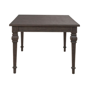 Liberty Furniture Paradise Valley Saddle Brown 7-Piece Rectangular Leg Table & 6 Leather Like Upholstered Side Chairs Set