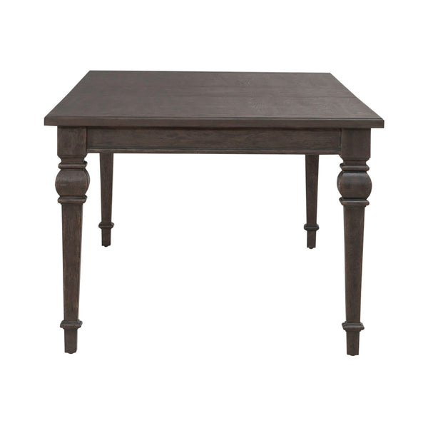 Liberty Furniture Paradise Valley Saddle Brown 7-Piece Rectangular Leg Table & 6 Leather Like Upholstered Side Chairs Set
