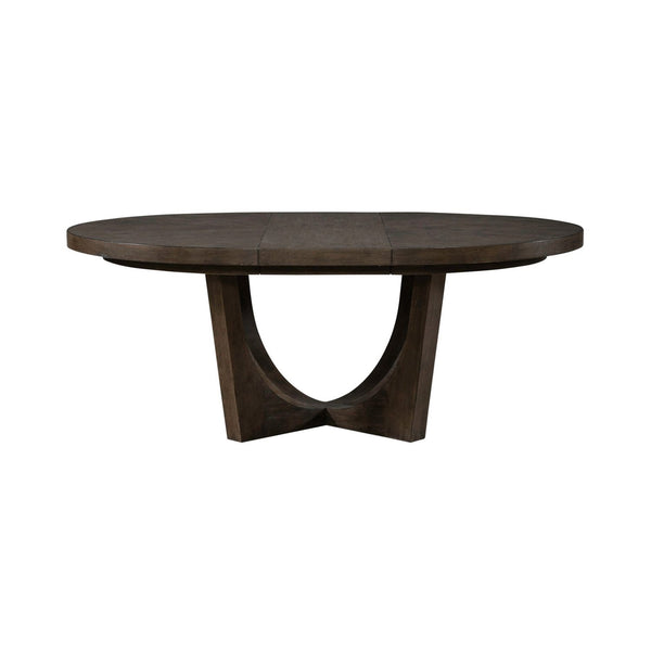 Liberty Furniture Cascade Falls Satin Espresso Pedestal Dining Table with Removable 18-Inch Leaf