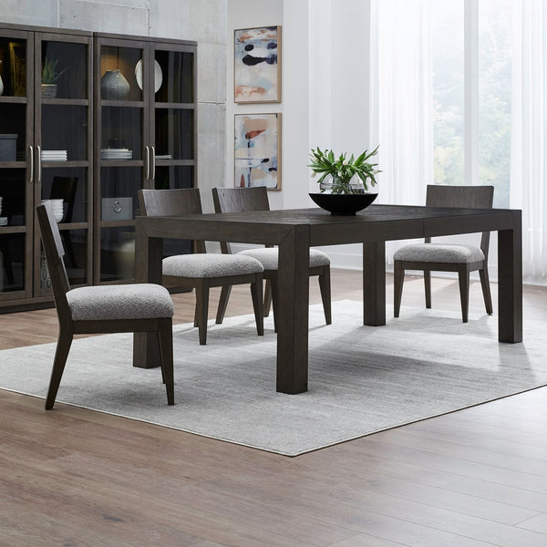 Liberty Furniture Cascade Falls Satin Espresso Rectangular Leg Dining Table with 20-Inch Self Storing Leaf