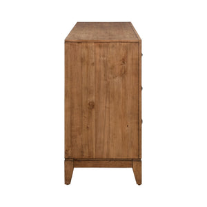 Liberty Furniture Shaker Lakes Harvest Brown 6-Drawer Dresser with Dark Bronze Shaped Bar Pulls