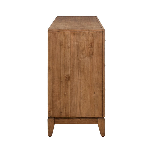 Liberty Furniture Shaker Lakes Harvest Brown 6-Drawer Dresser with Dark Bronze Shaped Bar Pulls