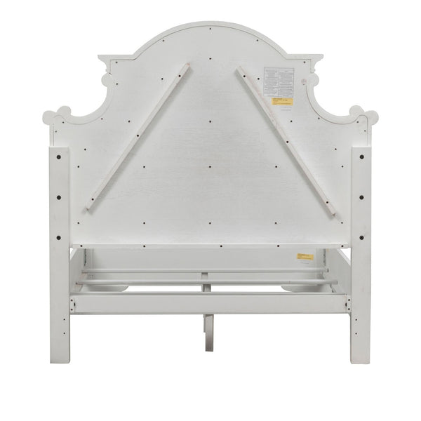 Liberty Furniture Magnolia Manor Antique White & Weathered Bark Full Tufted Upholstered Bed
