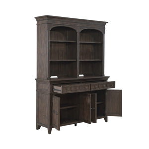 Liberty Furniture Paradise Valley Saddle Brown Hutch & Buffet with LED Lighting