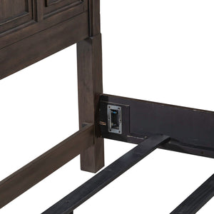 Liberty Furniture Paradise Valley Saddle Brown King Panel Bed with Heavy Crown Molding