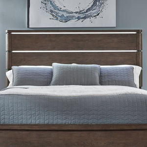 Liberty Furniture Cascade Falls Satin Espresso King Panel Headboard with LED Lighting
