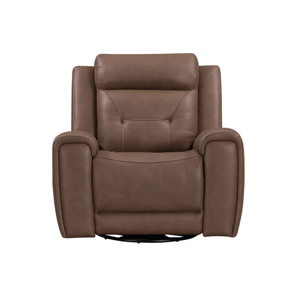Liberty Furniture Beckham Aline Saddle Leather Swivel Glider Dual Power Recliner with USB