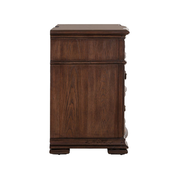 Liberty Furniture Provence Park Chateau Brown Bedside Chest With Charging Station
