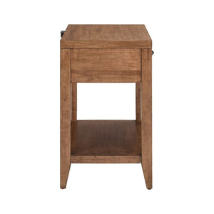 Liberty Furniture Shaker Lakes Harvest Brown Open Nightstand With Charging Station