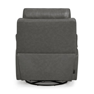 Liberty Furniture Rowland Aline Coal Leather Swivel Glider Triple Power Recliner with USB