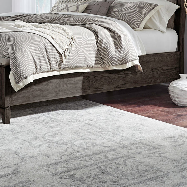 Liberty Furniture Avalon Coffee Bean Queen Upholstered Storage Bed with Nail Head Trim