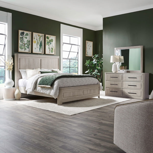 Liberty Furniture Modern Play Natural White Queen Panel Bed with Gently Rounded Corners