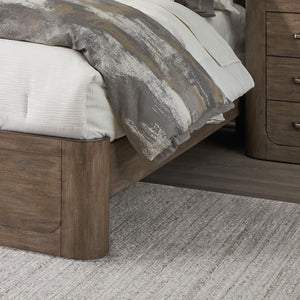 Liberty Furniture South Bend Burnished Clay Queen Shelter Bed with Textured Gravel Upholstery