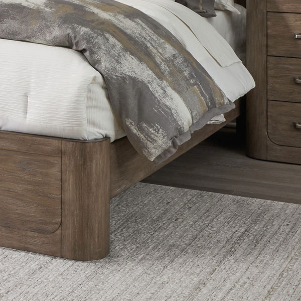 Liberty Furniture South Bend Burnished Clay Queen Shelter Bed with Textured Gravel Upholstery
