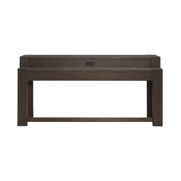 Liberty Furniture Lennox Hill Bark Console Bar Table with Built-In Charging Station