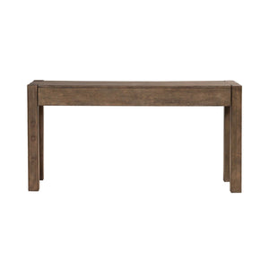 Liberty Furniture Broadmore Cobblestone Brown Console Table with Planked Top & Block Raised Legs