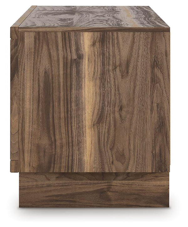 Zadilyn 72-Inch TV Stand with Electric Fireplace Brown