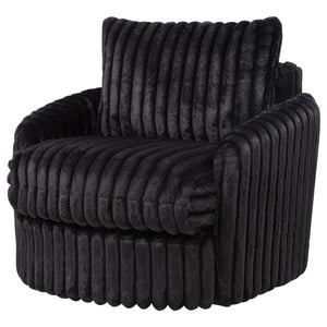 Coaster Sarco Corduroy Upholstered Swivel Accent Arm Chair Black