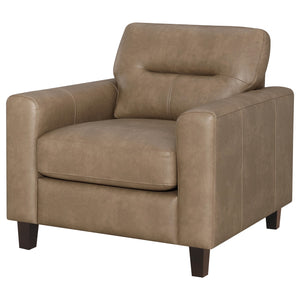 Coaster Scotland Faux Leather Upholstered Track Arm Chair Brown