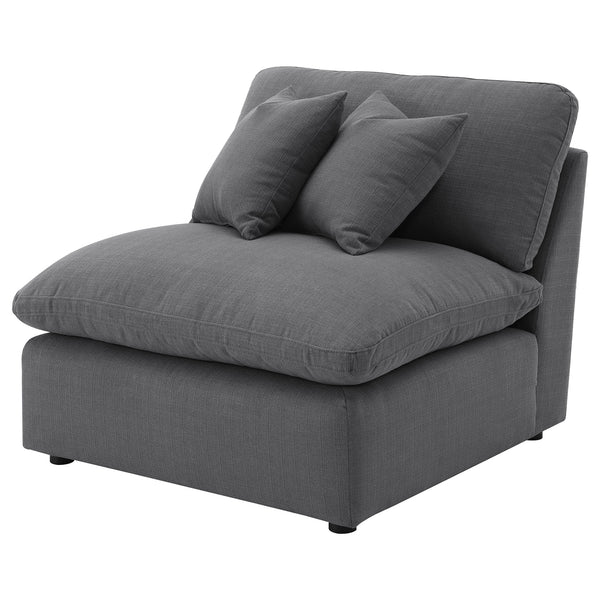 Coaster Hobson Upholstered Armless Chair Charcoal