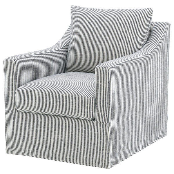 Coaster Winter Upholstered Sloped Arm Accent Swivel Chair Grey