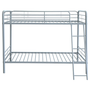 Coaster Carson Metal Twin Over Twin Bunk Bed Glossy Silver