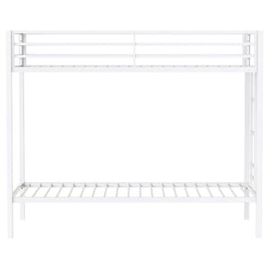 Coaster Alevera Metal Twin Over Twin Bunk Bed With Ladder White