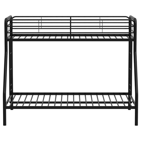 Coaster Carson Metal Twin Over Full Bunk Bed Glossy Black