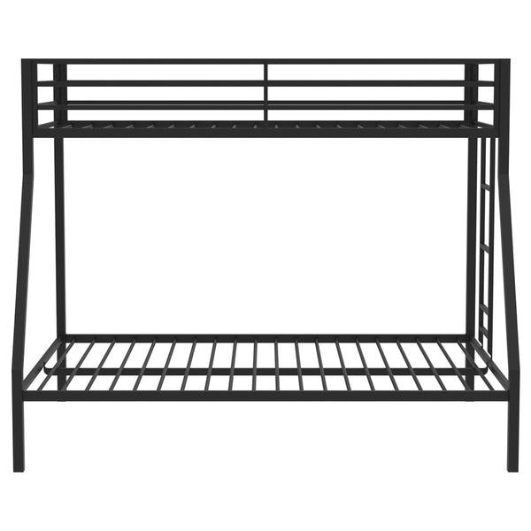 Coaster Alevera Metal Twin Over Full Bunk Bed With Ladder Black