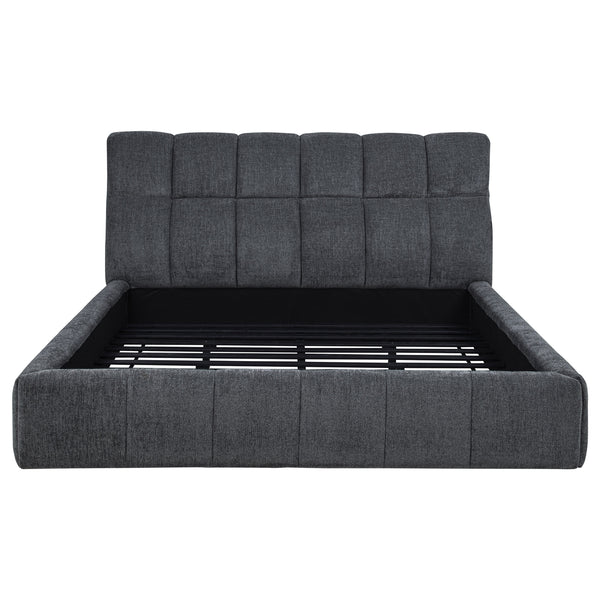 Coaster Nollet 48-Inch Upholstered California King Platform Bed Grey