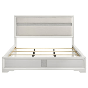 Coaster Miranda 54-Inch Upholstered California King Panel Bed White