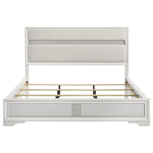 Coaster Miranda 54-Inch Upholstered California King Panel Bed White
