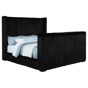 Coaster Centergrove Upholstered California King Wingback Tv Bed Black