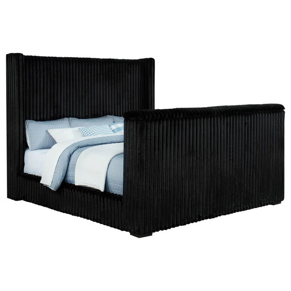 Coaster Centergrove Upholstered California King Wingback Tv Bed Black
