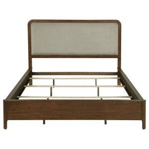 Coaster Maderia 57-Inch Upholstered California King Panel Bed Walnut