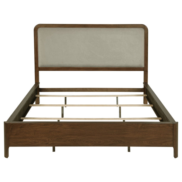 Coaster Maderia 57-Inch Upholstered California King Panel Bed Walnut