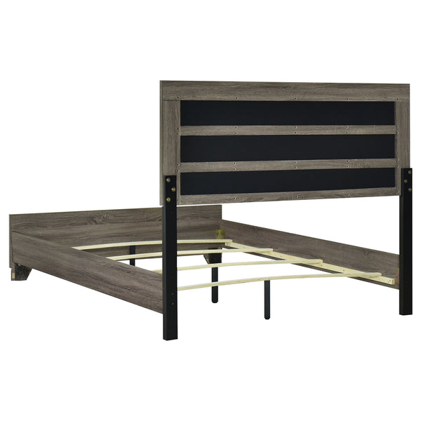 Coaster Wright 52-Inch Upholstered California King Bed Brown Oak