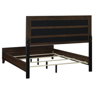 Coaster Welsley 50-Inch Upholstered California King Bed Walnut