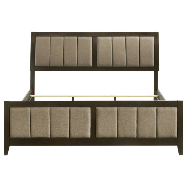 Coaster Wilkes 51-Inch Upholstered California King Bed Dark Cocoa