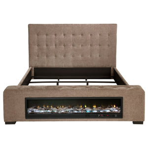 Coaster Senna Upholstered California King Audio Flame Visualizer Bed Brown