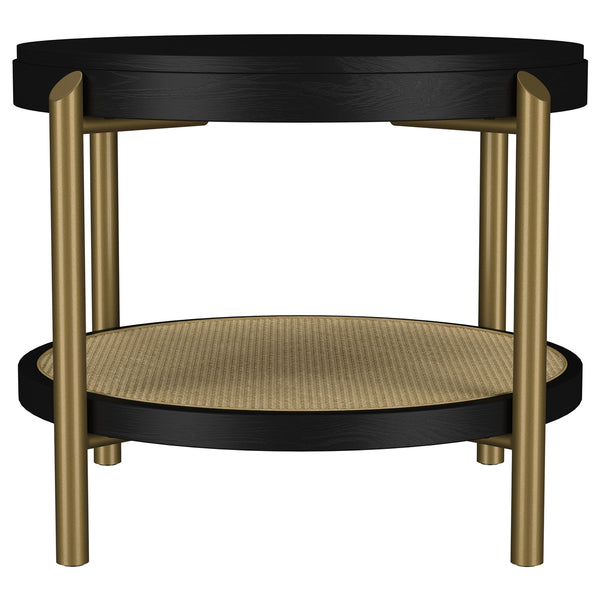 Coaster Arini 2-Piece Round Coffee & End Table Set Black