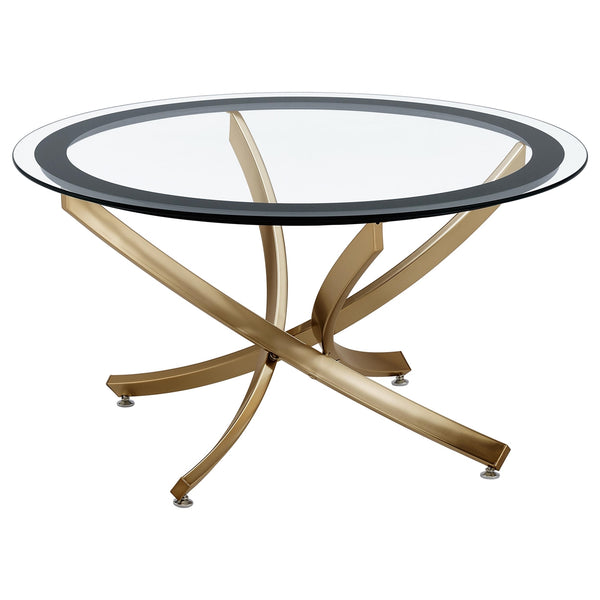 Coaster Brooke 3-Piece Round Coffee & End Table Set Rose Brass