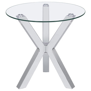 Coaster Kenzie 2-Piece Round Coffee & End Table Set Chrome