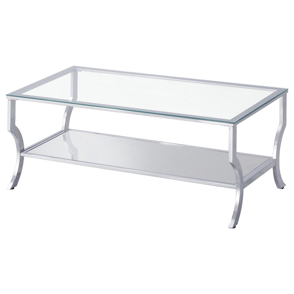 Coaster Saide 3-Piece Glass Top Coffee & End Table Set Chrome