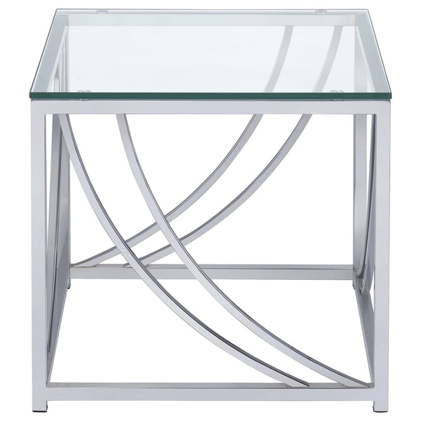 Coaster Lille 2-Piece Glass Top Coffee & End Table Set Chrome