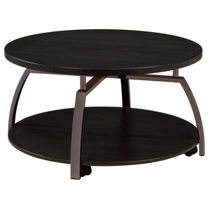 Coaster Dacre 2-Piece Round Coffee & End Table Set Dark Charcoal