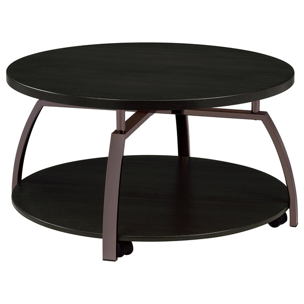 Coaster Dacre 2-Piece Round Coffee & End Table Set Dark Charcoal