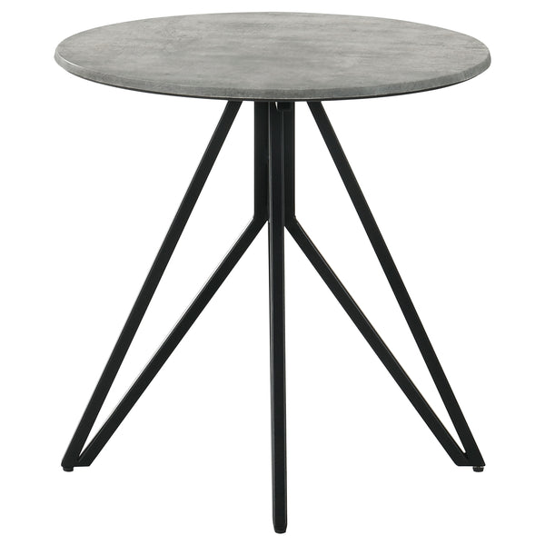 Coaster Hadi 2-Piece Round Smarttop Coffee & End Table Set Cement